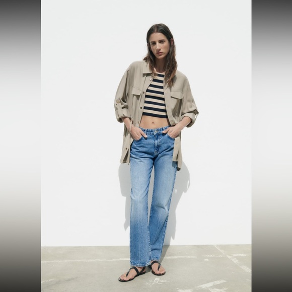 Zara Drawstring Waist Oversized Shirt NWT - Picture 2 of 8